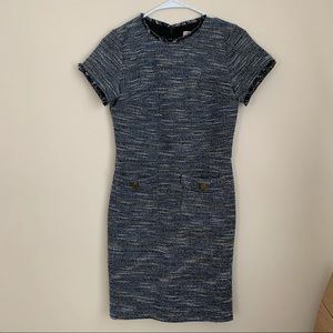 LOFT tweed fringe pocket dress